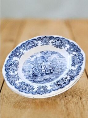 Historical Ports Of England Plate - Classic Nautical Design